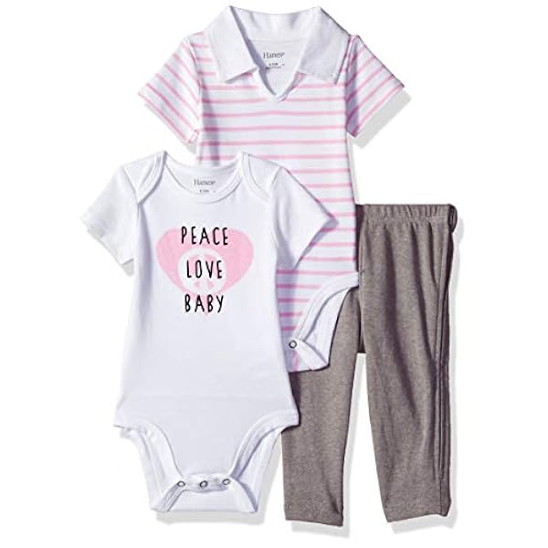 Hanes Ultimate Baby Zippin Pantalones con manga corta y conjunto de mono de polo